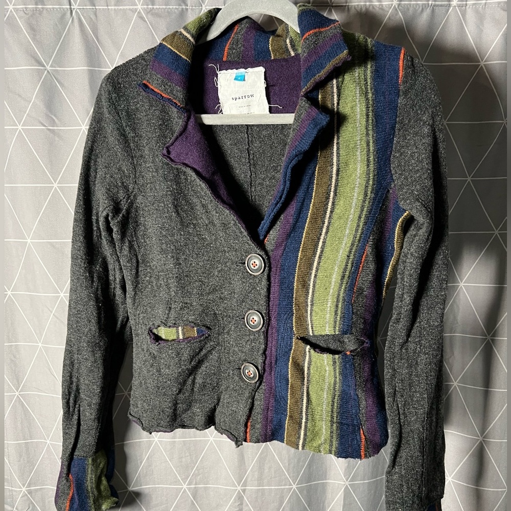 Anthropologie Sparrow 100% Lambswool Sweater Jacket- Small‎